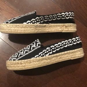 Navy and White Espadrilles Size 10